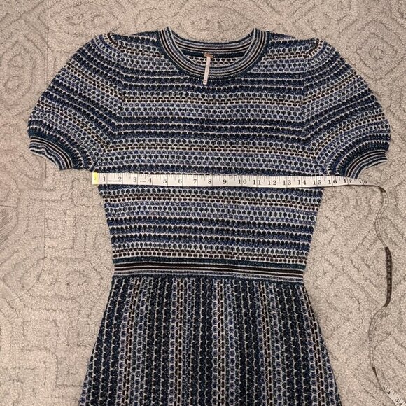 Free PEOPLE Free People Into You Mini Sweater Dress Green Blue Knit Medium @i - Picture 5 of 11